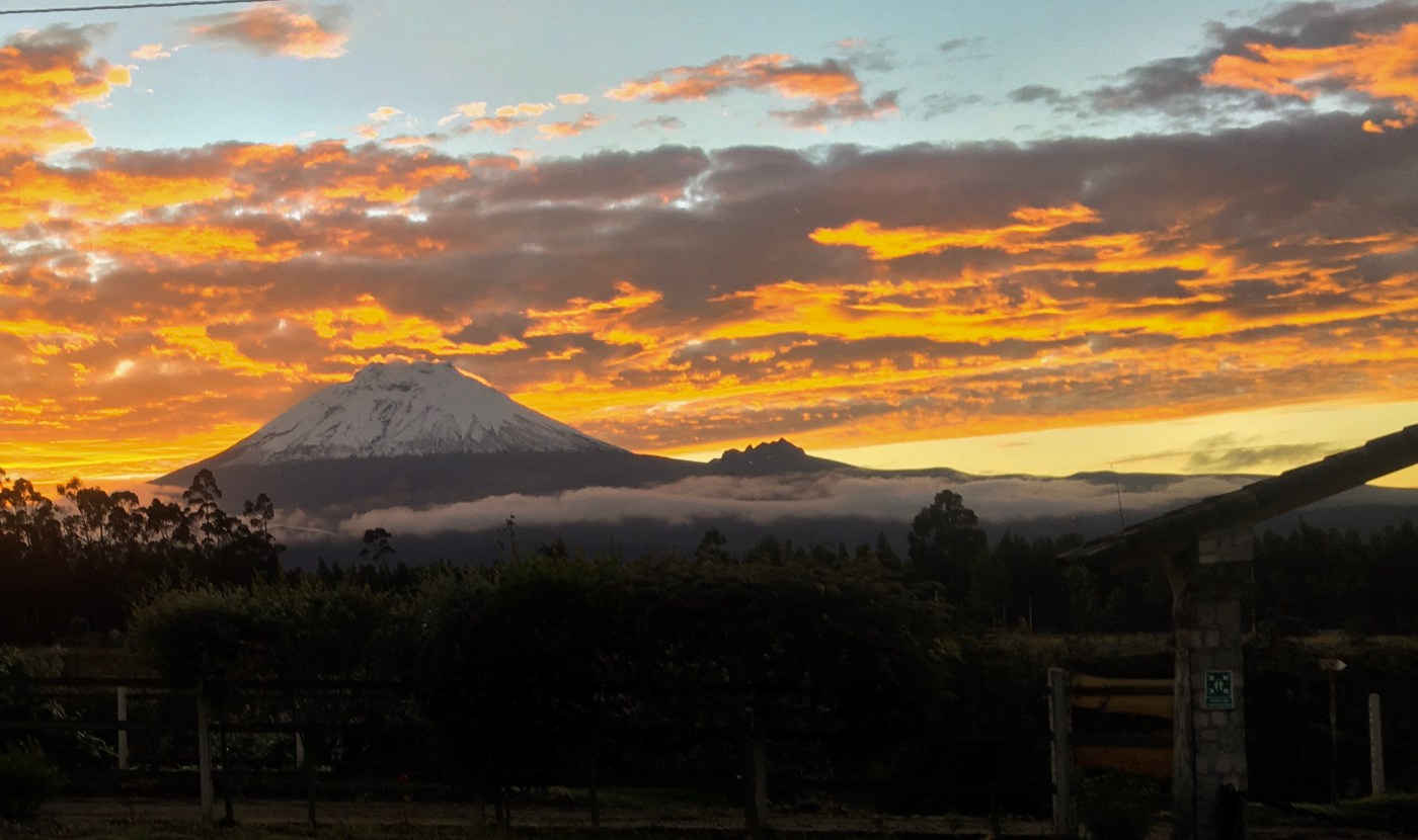 Cotopaxi volcano at sunset